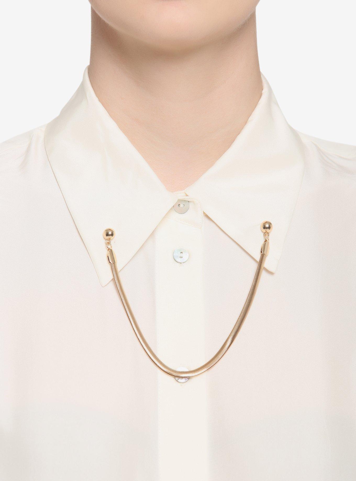 Gold Chain Collar Pins Hot Topic