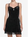 Black Velvet Slip Dress, BLACK, hi-res