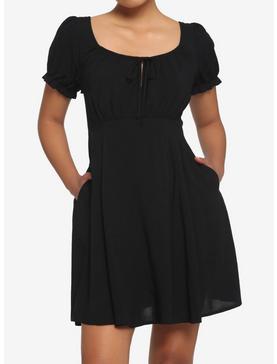 Black Puff Sleeve Dress, , hi-res
