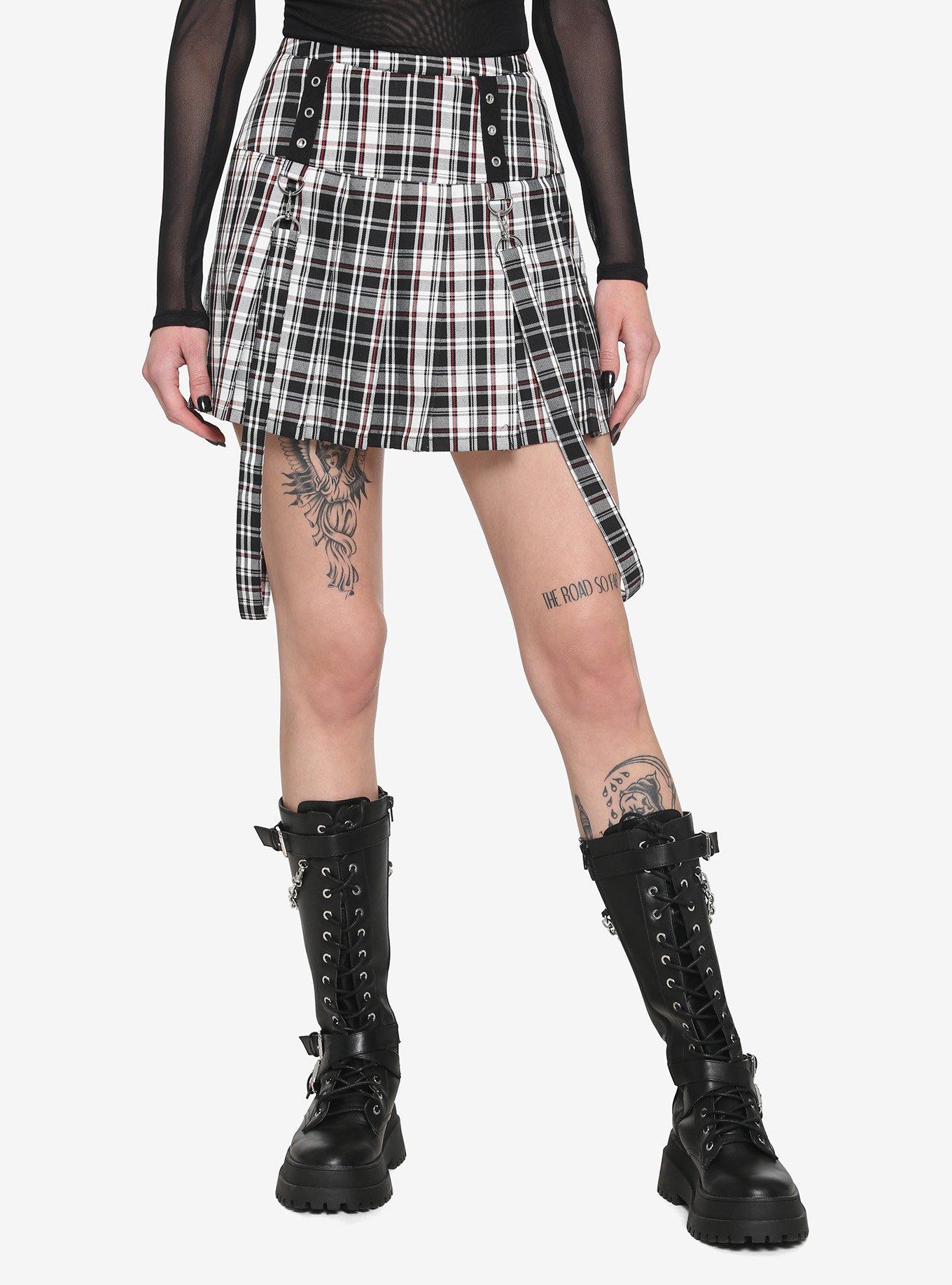 Hot topic shop skirt with suspenders