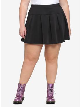 Black Pleated Skirt Plus Size, , hi-res