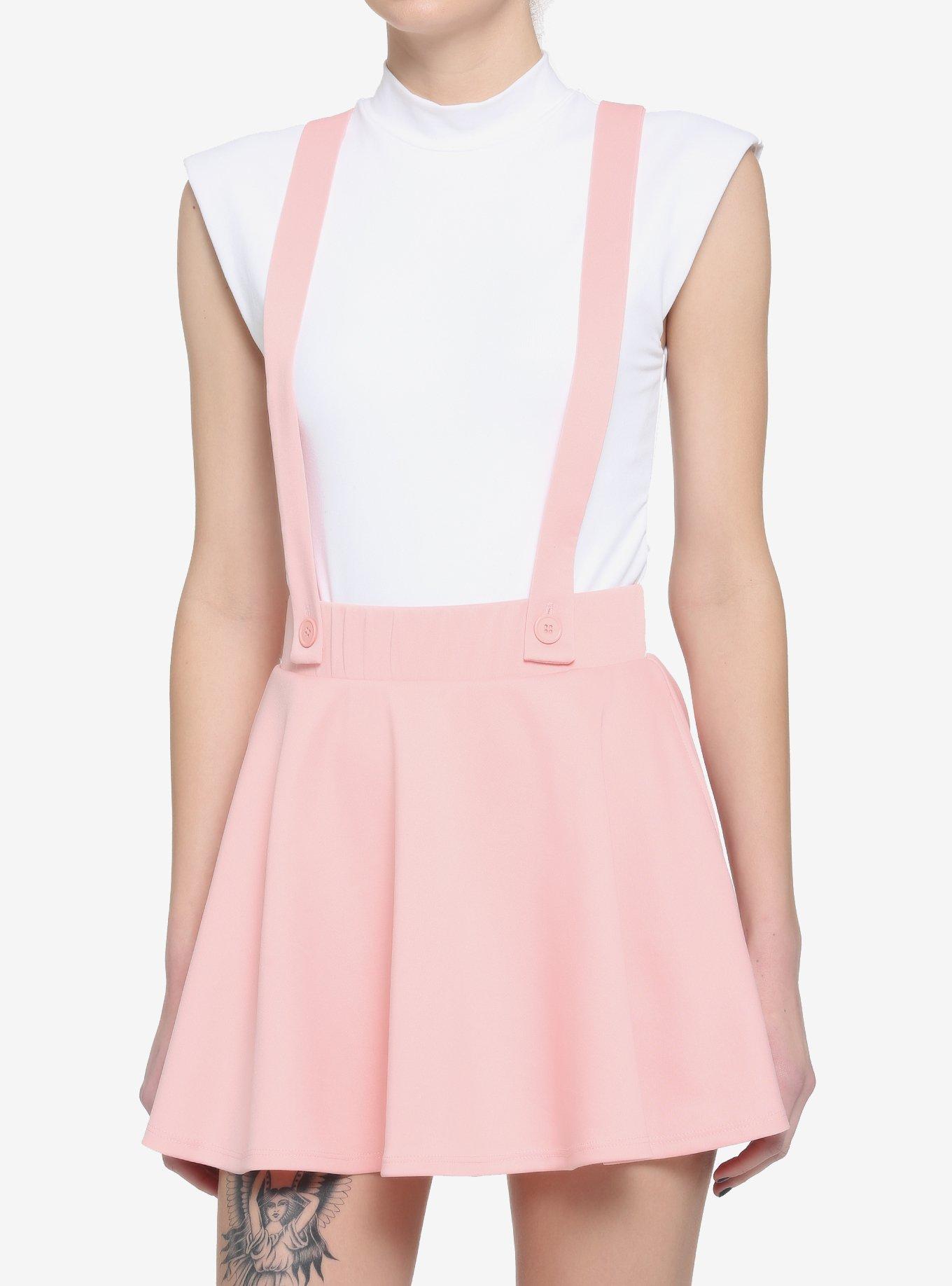 Pink skirt with on sale suspenders