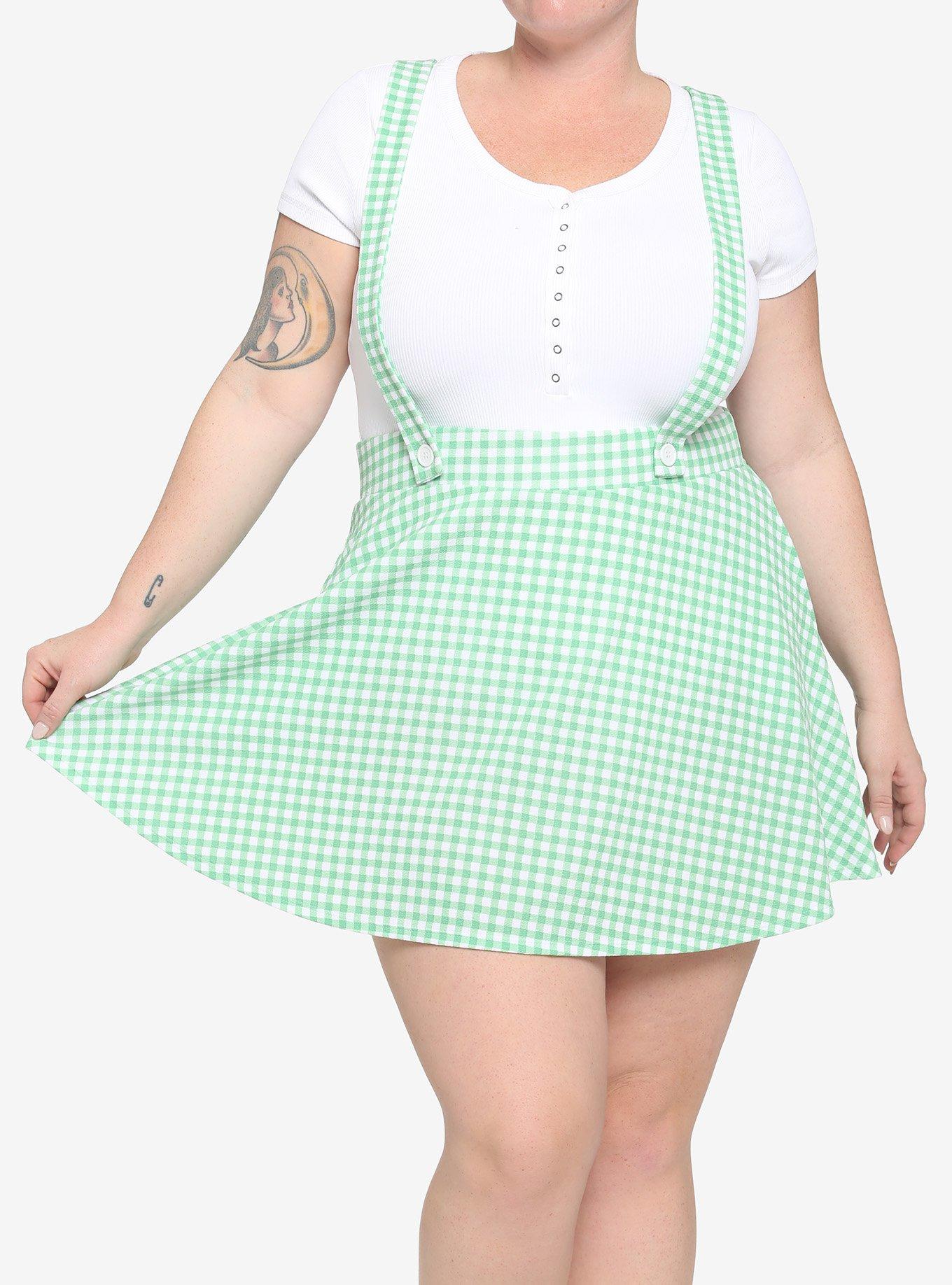 Gingham suspender outlet skirt