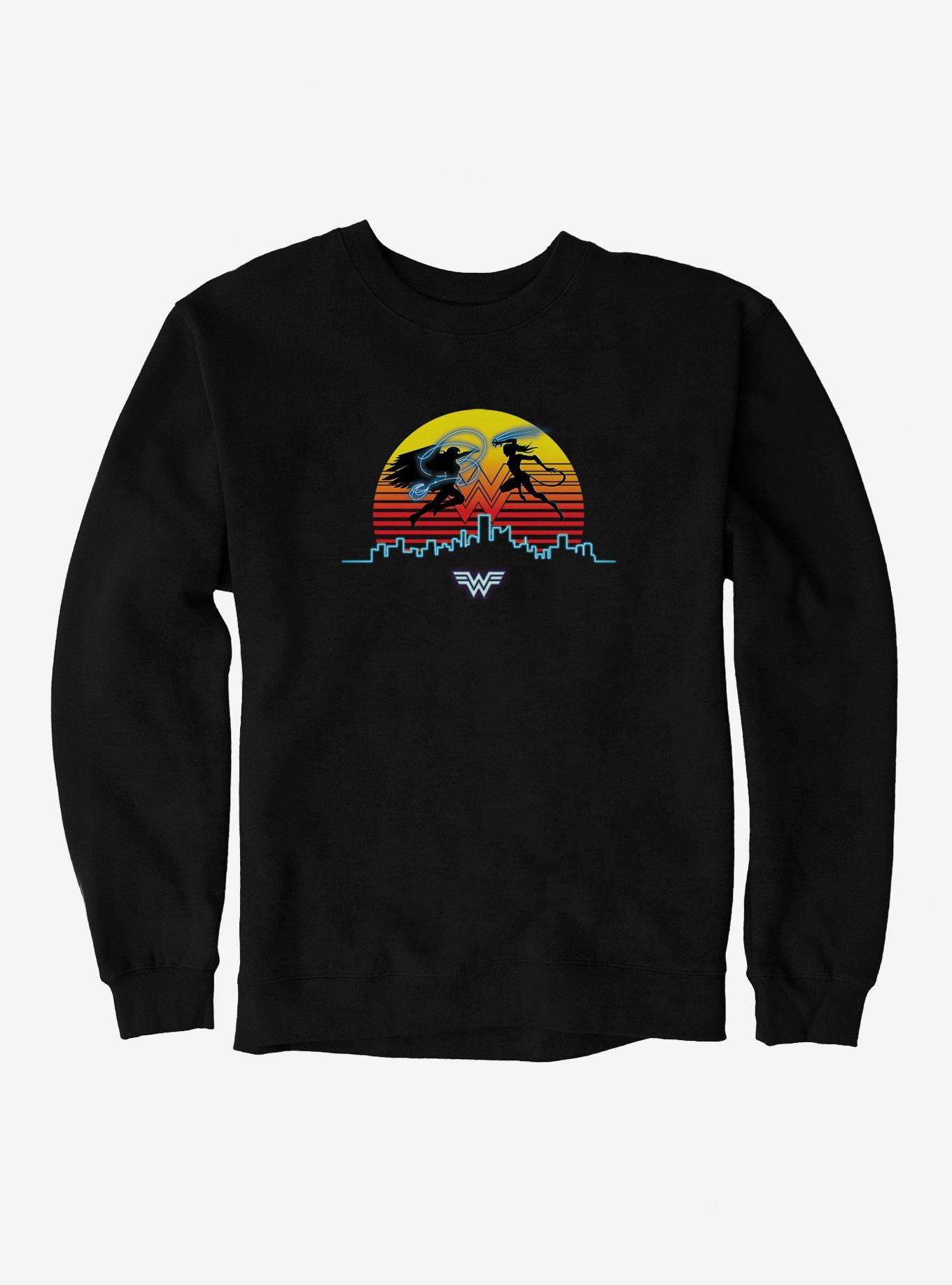 Plus Size DC Comics Wonder Woman 1984 Versus The Cheetah Sunset Sweatshirt, , hi-res