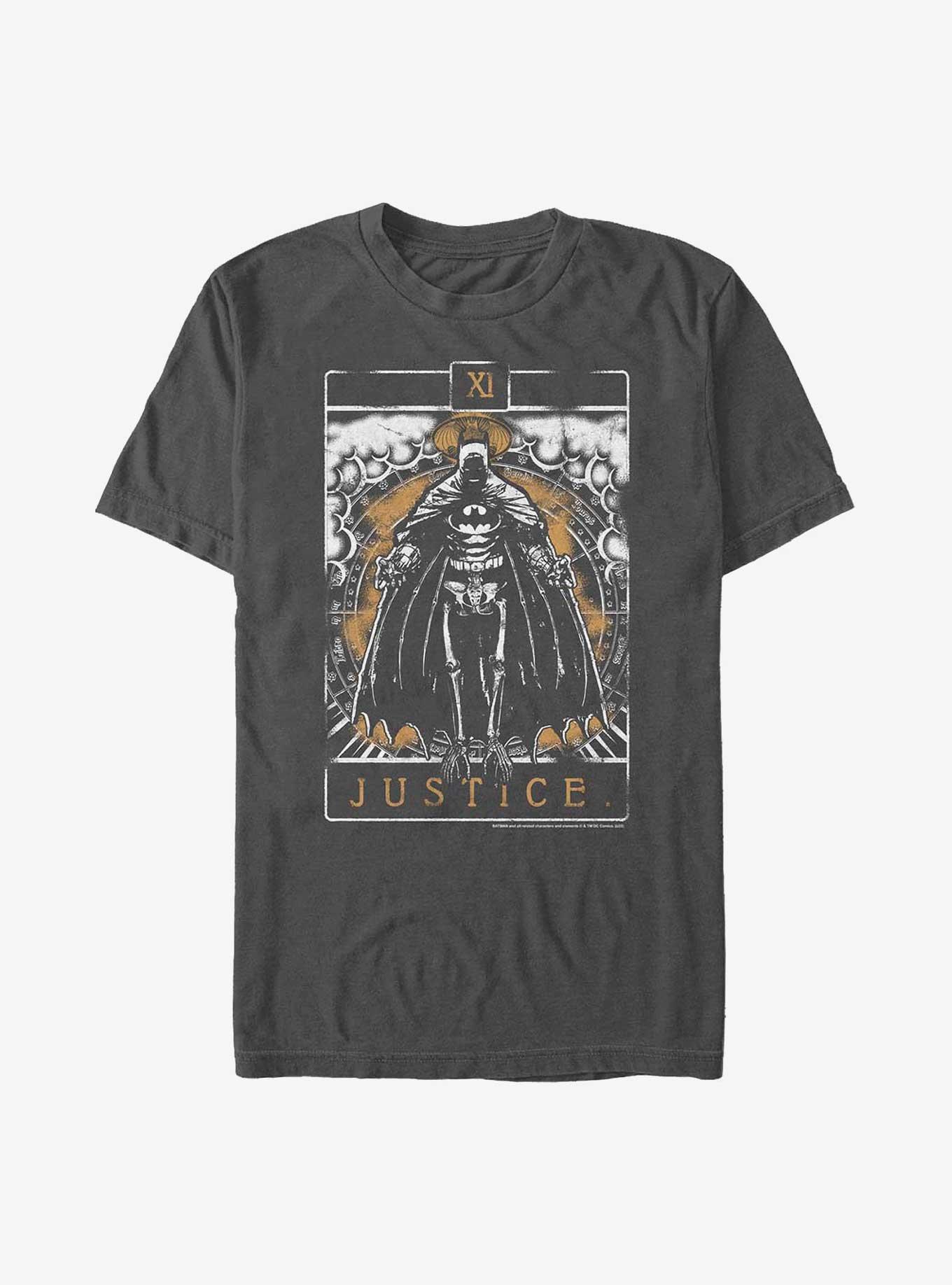 DC Comics Batman Skeleton Justice Tarot T-Shirt, CHARCOAL, hi-res