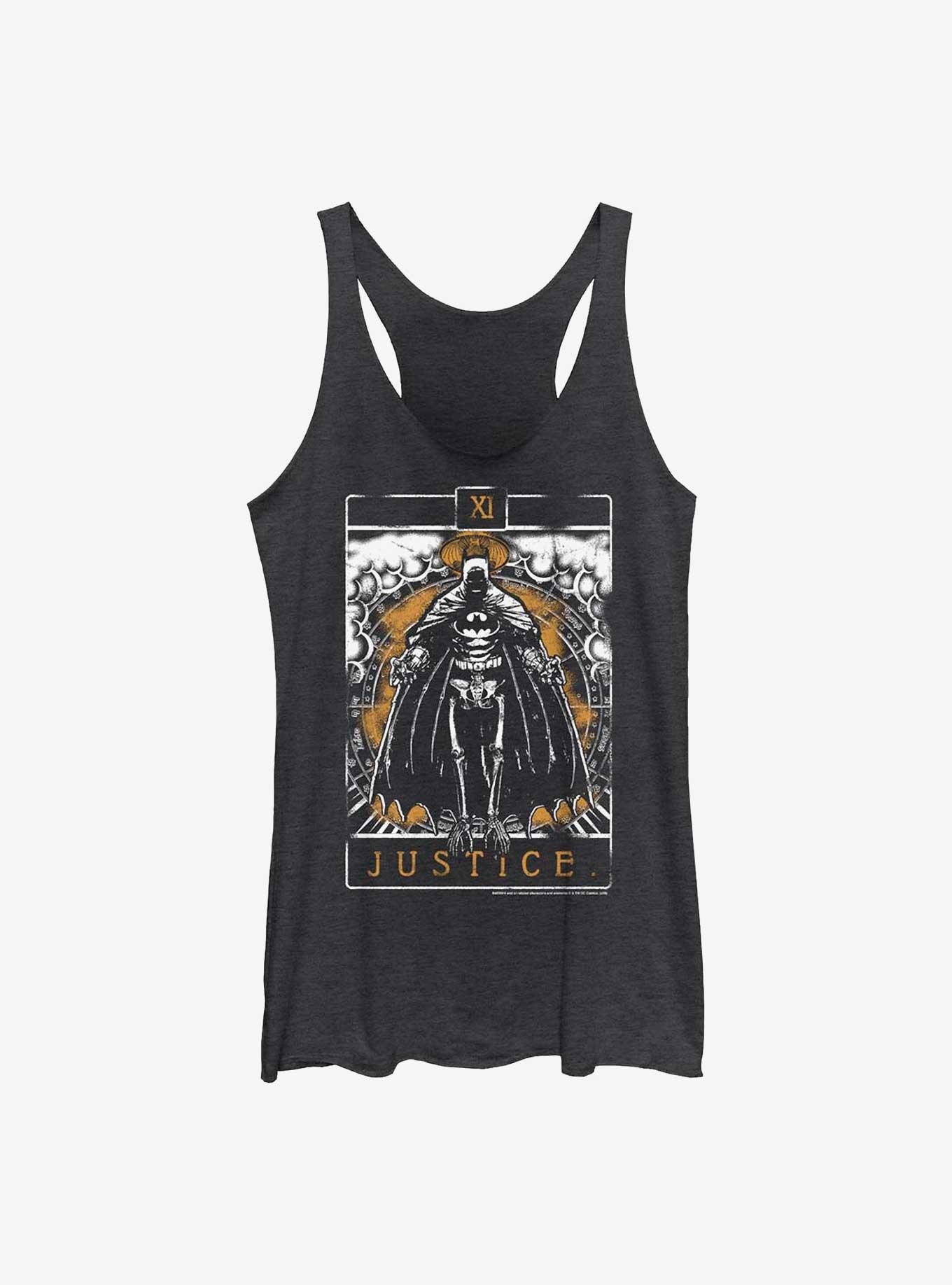 DC Comics Batman Skeleton Justice Tarot Womens Tank Top, BLK HTR, hi-res