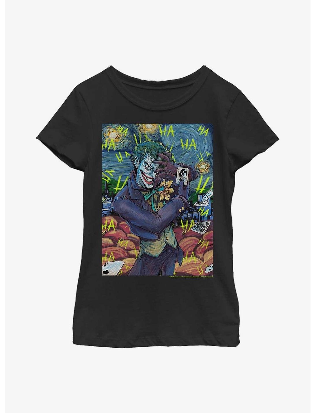 DC Comics Batman Joker Starry Night Youth Girls T-Shirt, BLACK, hi-res