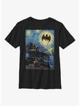 DC Comics Batman Over Starry Gotham Youth T-Shirt, BLACK, hi-res