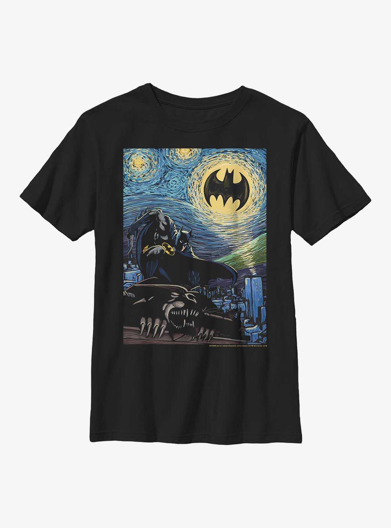 DC Comics Batman Over Starry Gotham Youth T-Shirt, , hi-res
