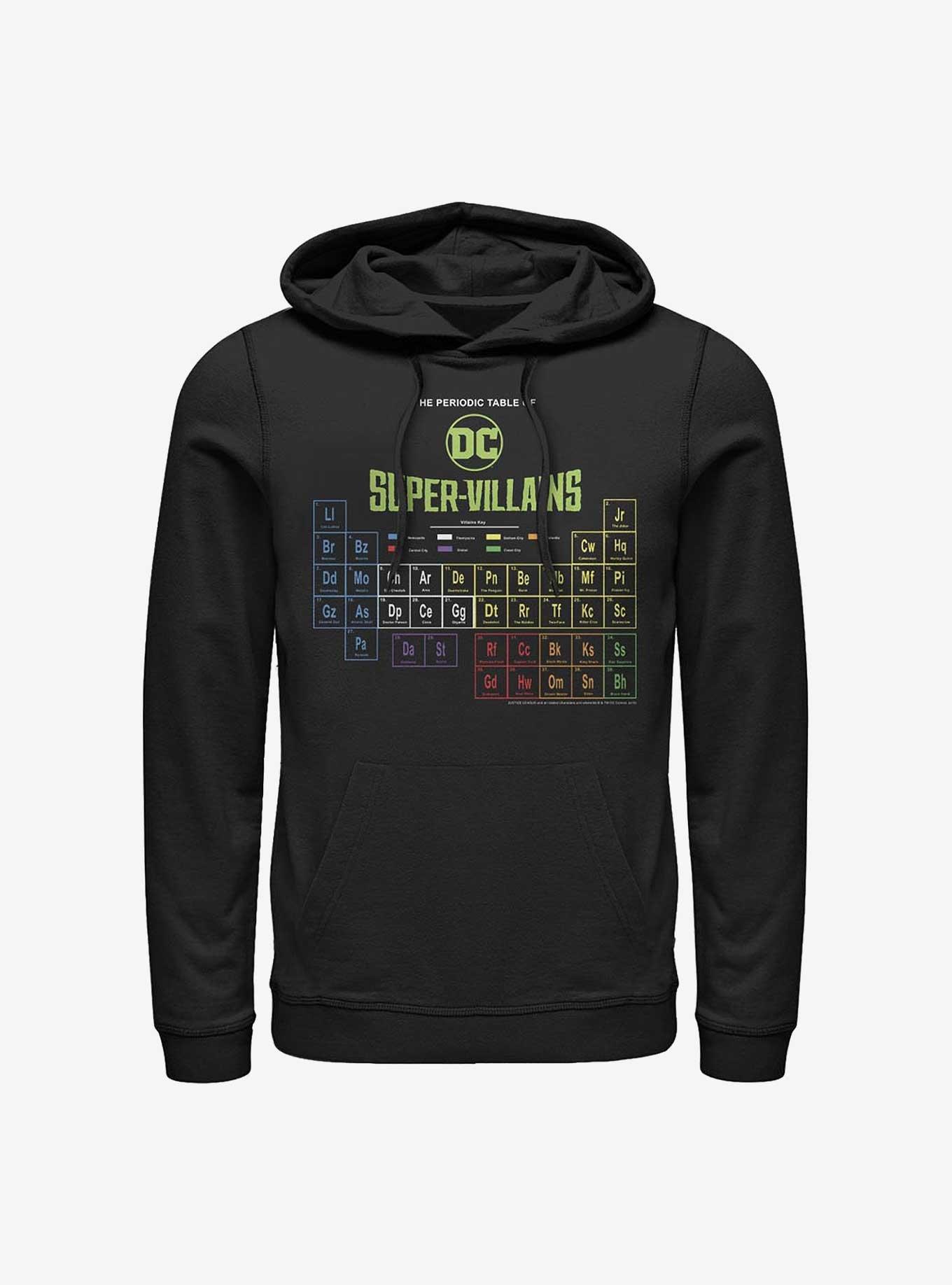 DC Comics Periodic Table Of Super-Villains Hoodie, , hi-res