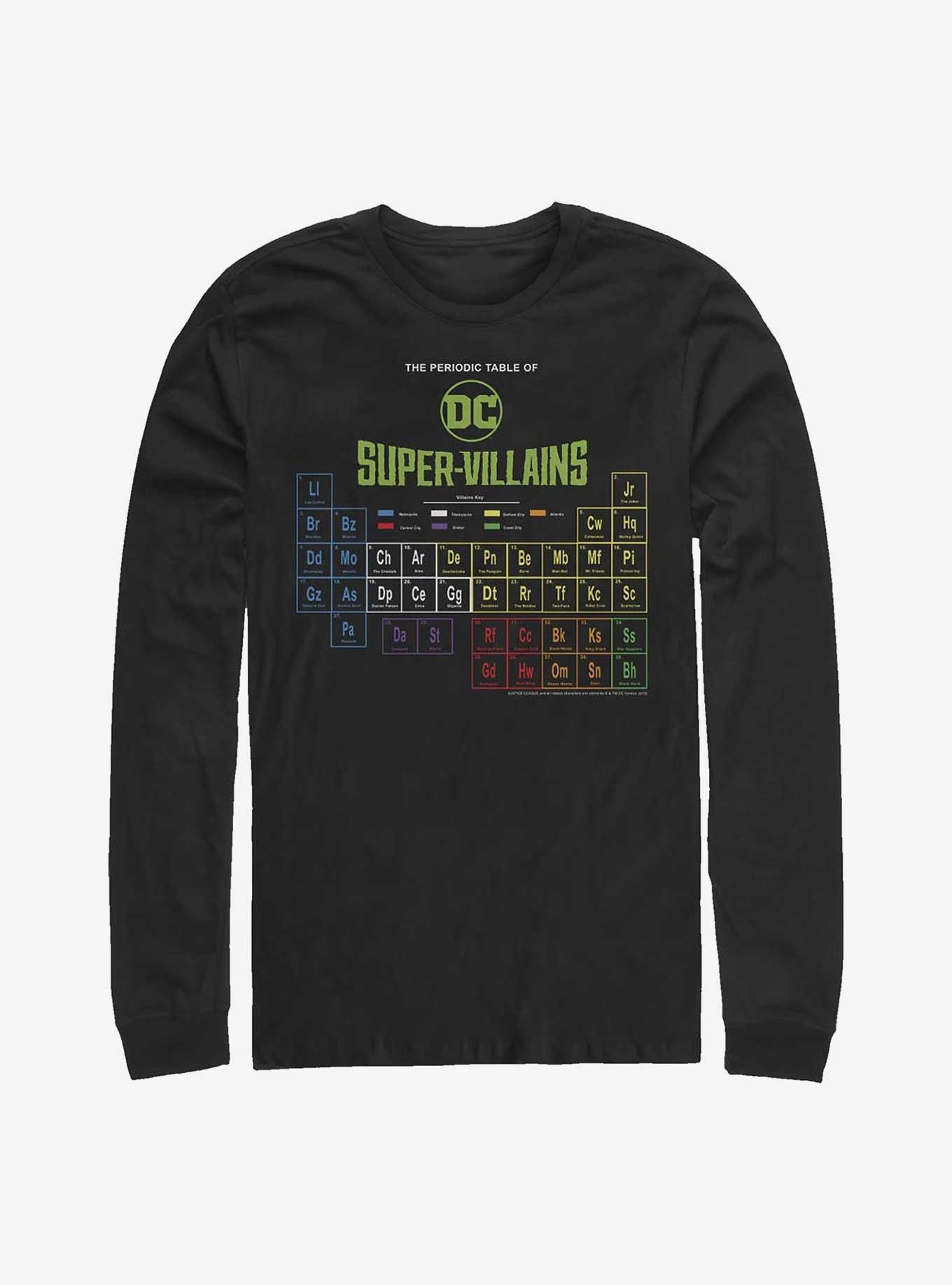 DC Comics Periodic Table Of Super-Villains Long-Sleeve T-Shirt, , hi-res