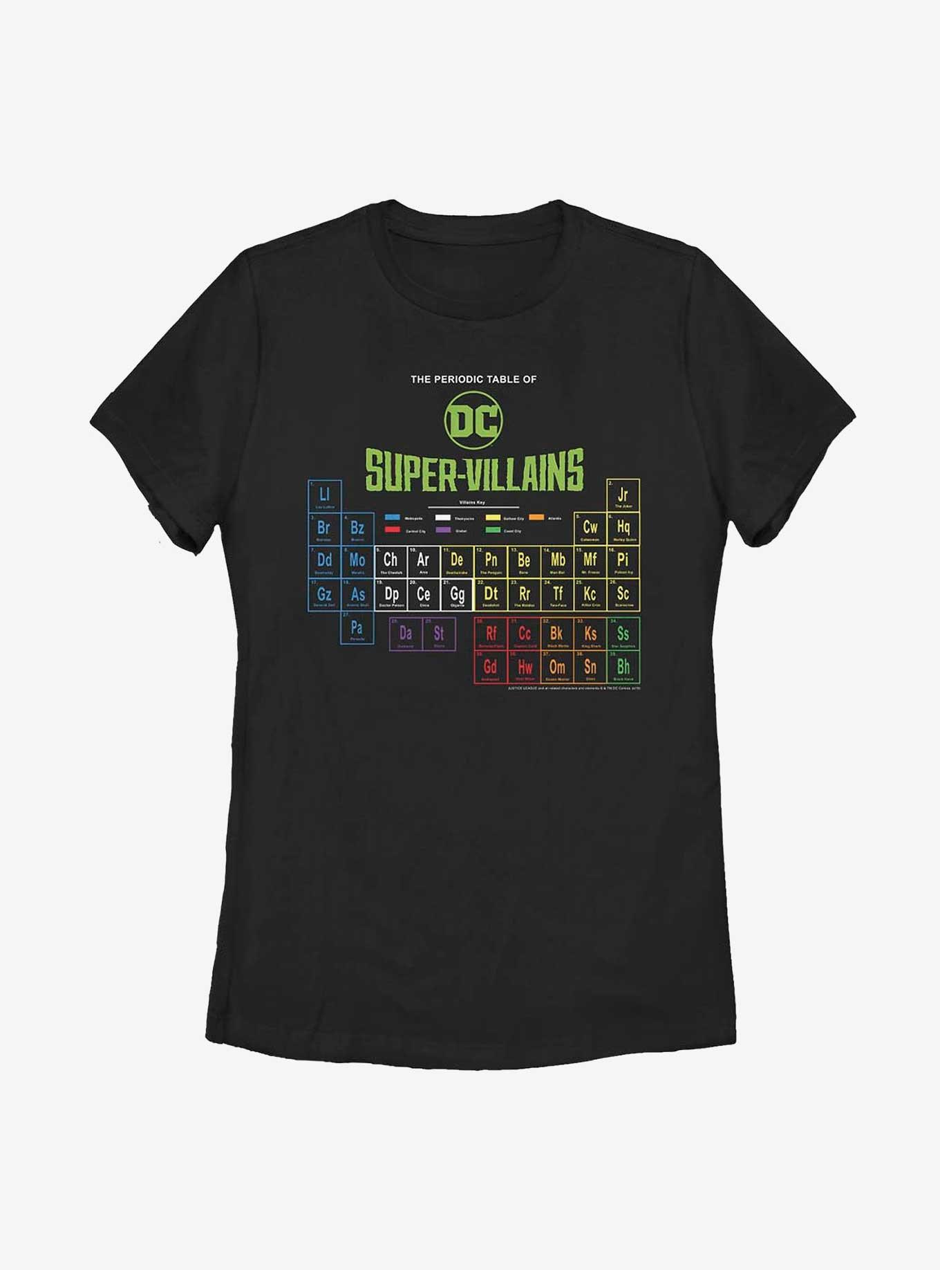 DC Comics Periodic Table Of Super-Villains Womens T-Shirt, , hi-res
