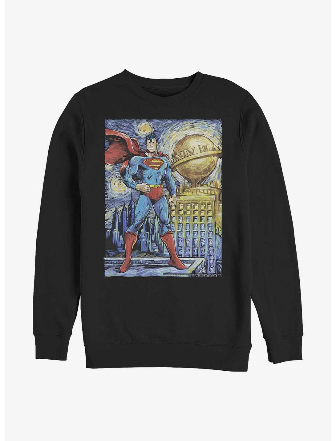 DC Comics Superman Starry Metropolis Sweatshirt, BLACK, hi-res