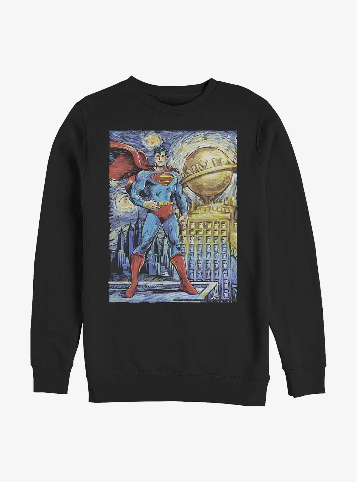 DC Comics Superman Starry Metropolis Sweatshirt, BLACK, hi-res