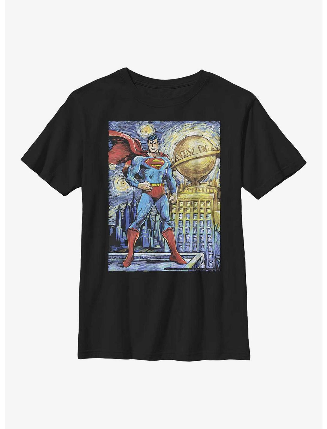DC Comics Superman Starry Metropolis Youth T-Shirt, BLACK, hi-res