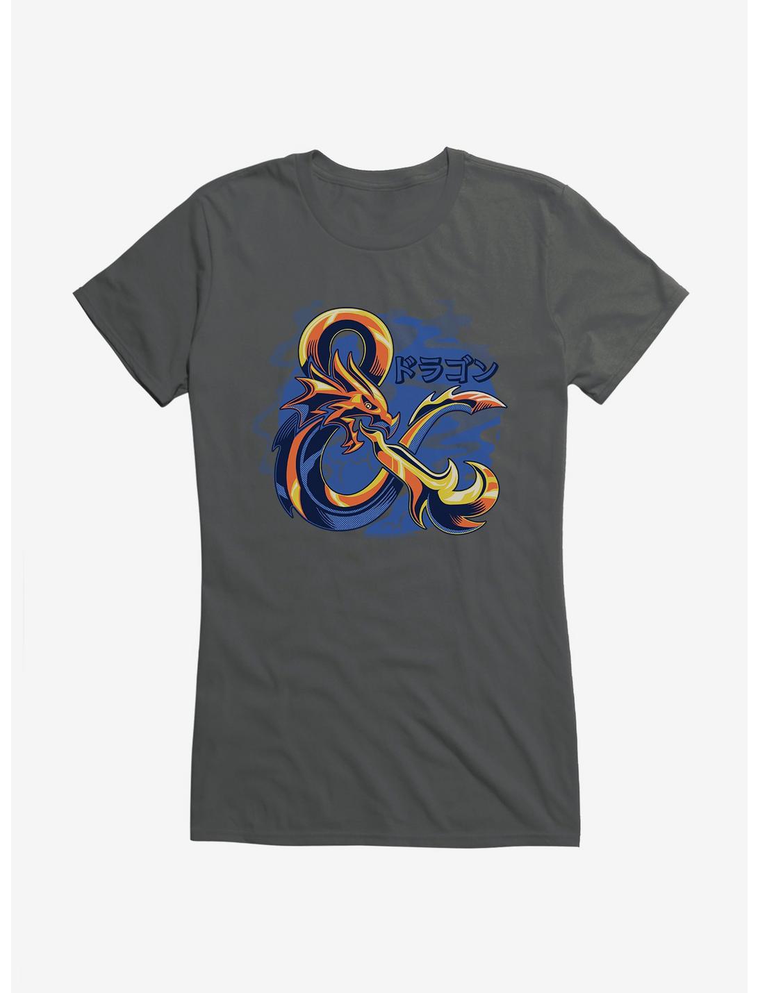 Dungeons & Dragons Gold Ampersand Asian Letters Girls T-Shirt, CHARCOAL, hi-res
