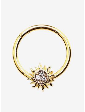 Steel Gold Sparkly Sun Hinged Clicker, , hi-res