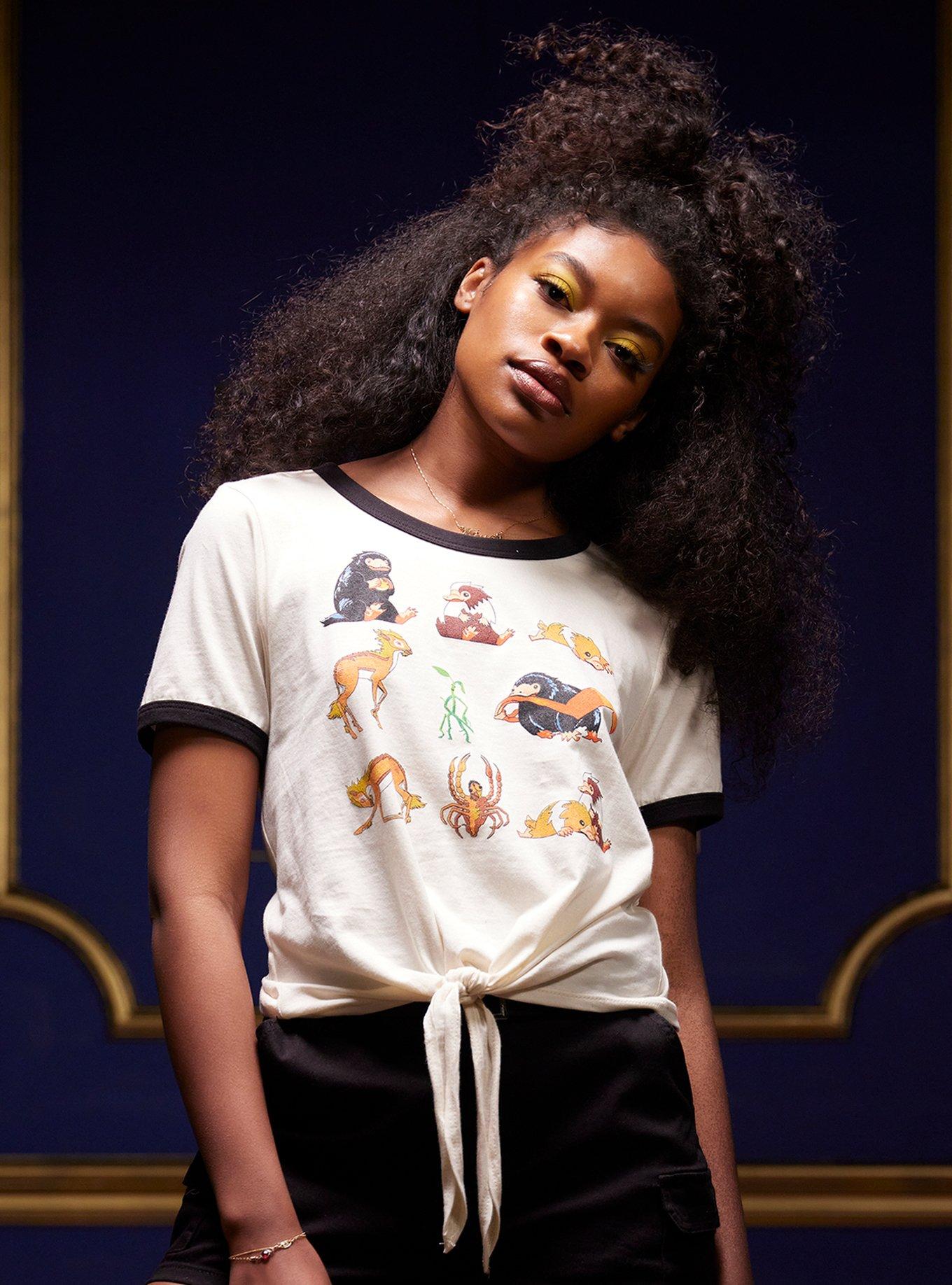 Fantastic Beasts: The Secrets Of Dumbledore Beasts Tie-Front Girls Ringer T-Shirt, MULTI, hi-res