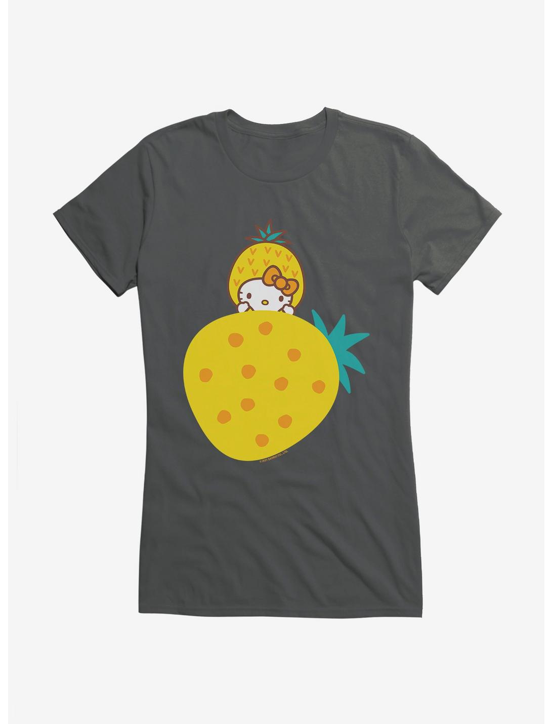 Hello Kitty Five A Day Rising Pineapple Girls T-Shirt, CHARCOAL, hi-res
