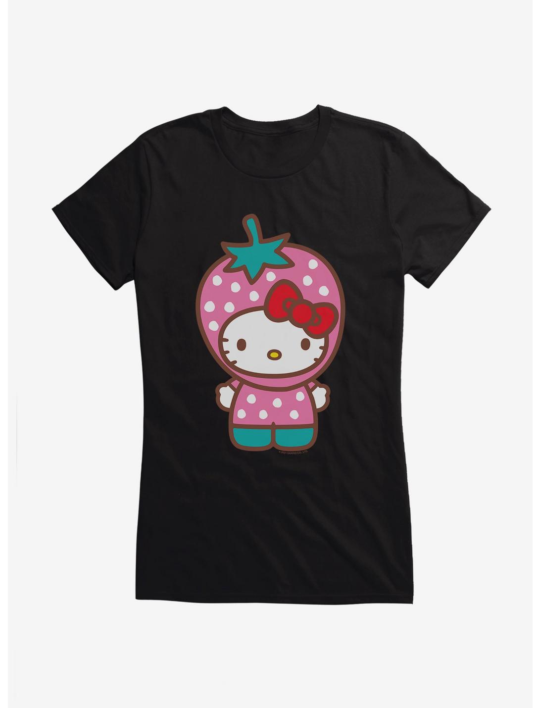 Hello Kitty Five A Day Strawberry Hat Girls T-Shirt, BLACK, hi-res
