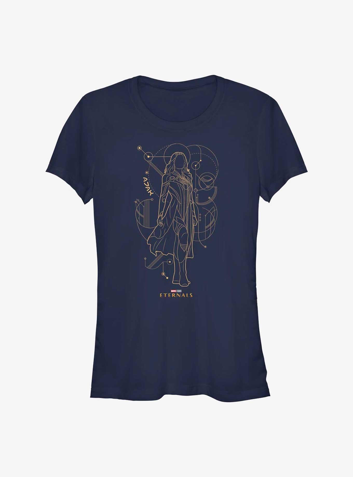Marvel Eternals Ajak Line Art Girls T-Shirt, NAVY, hi-res
