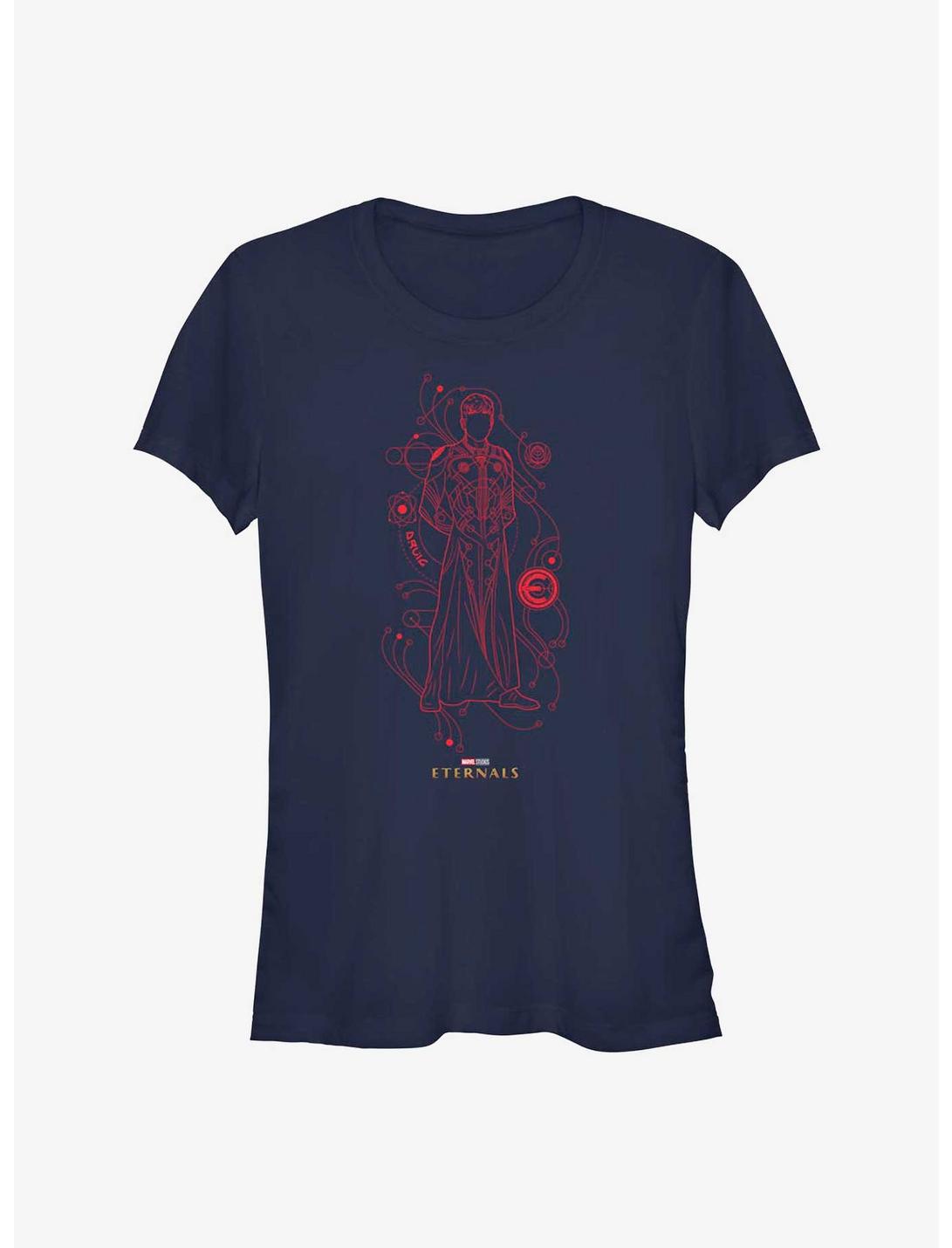 Marvel Eternals Druig Line Art Girls T-Shirt, NAVY, hi-res
