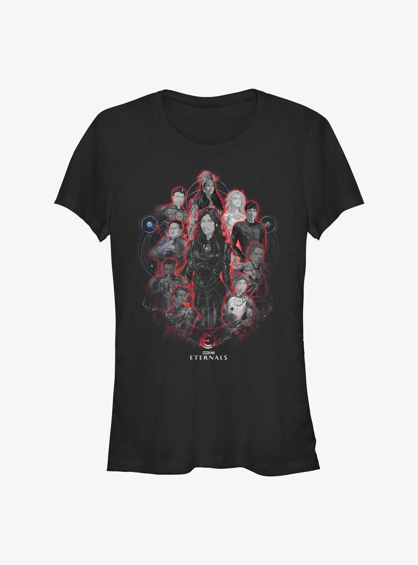 Marvel Eternals Painted Eternals Group Girls T-Shirt, BLACK, hi-res