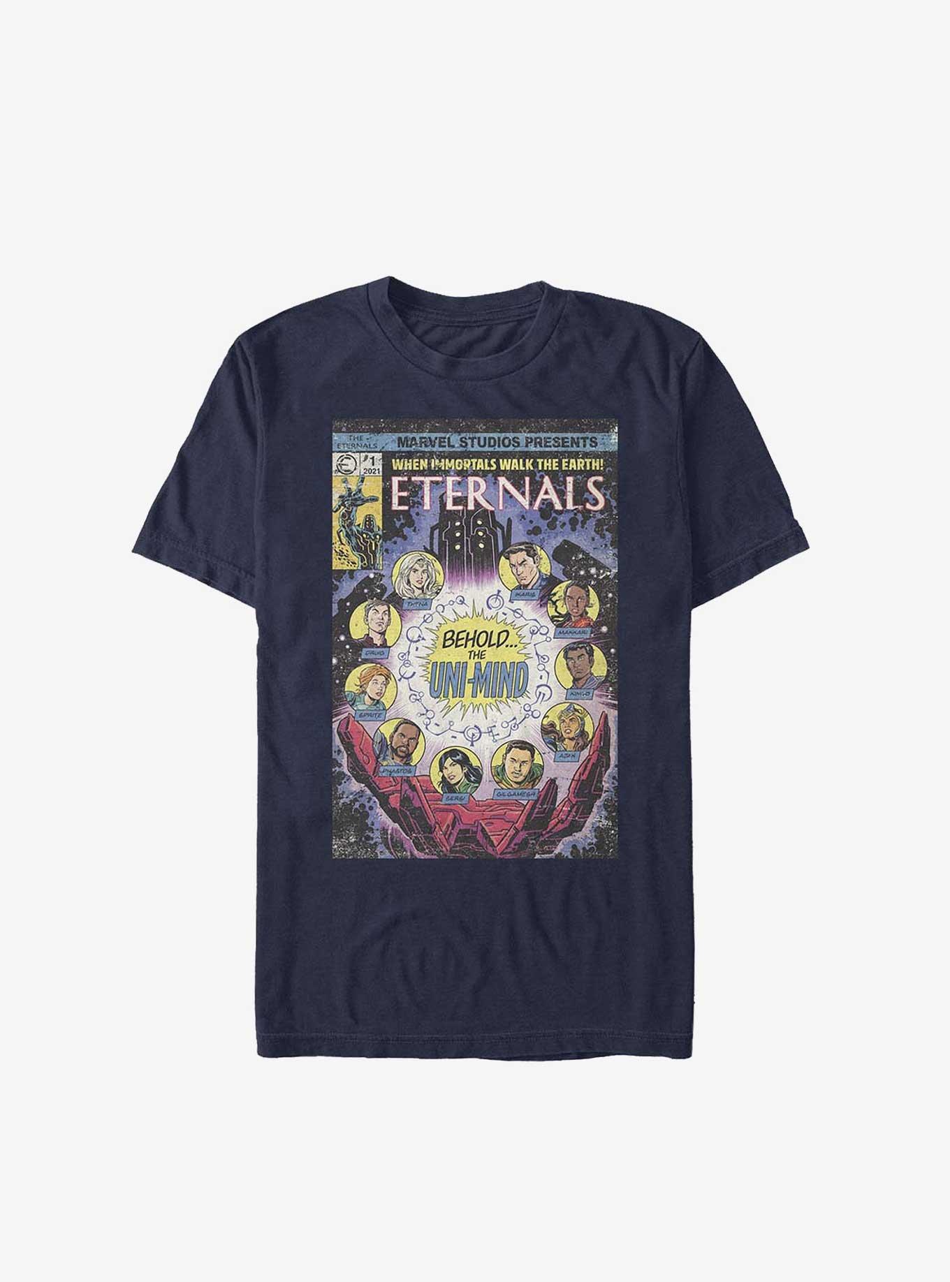 Marvel Eternals Vintage Comic Cover 2 T-Shirt, NAVY, hi-res
