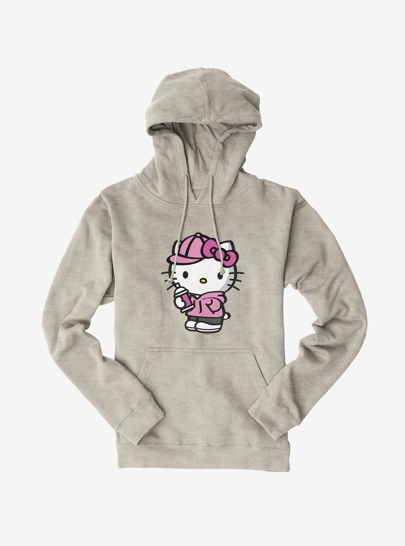 Hello Kitty Pink Front  Hoodie, OATMEAL HEATHER, hi-res