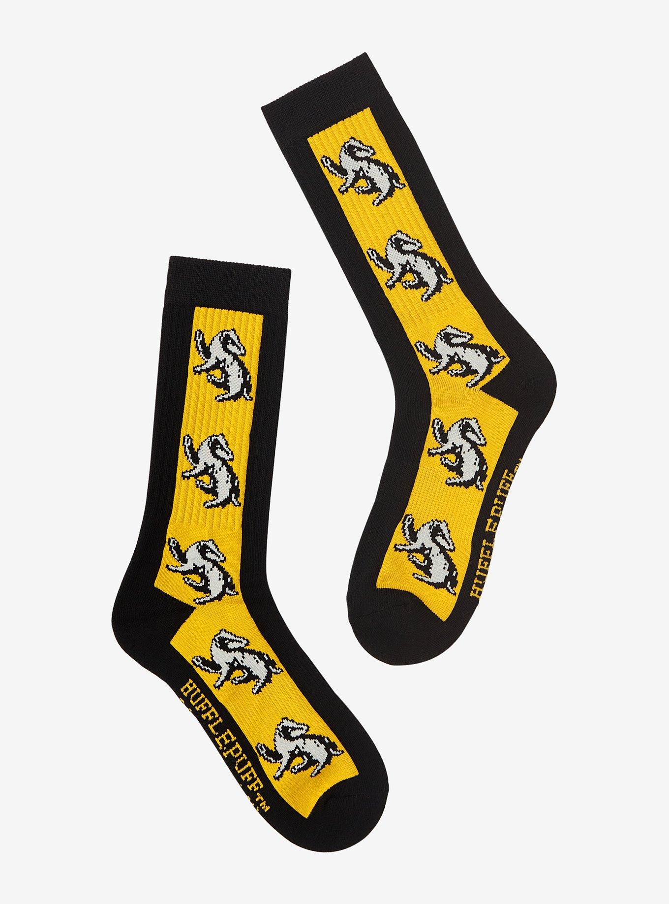 Harry Potter Hufflepuff Badger Mascot Crew Socks - BoxLunch Exclusive, , hi-res