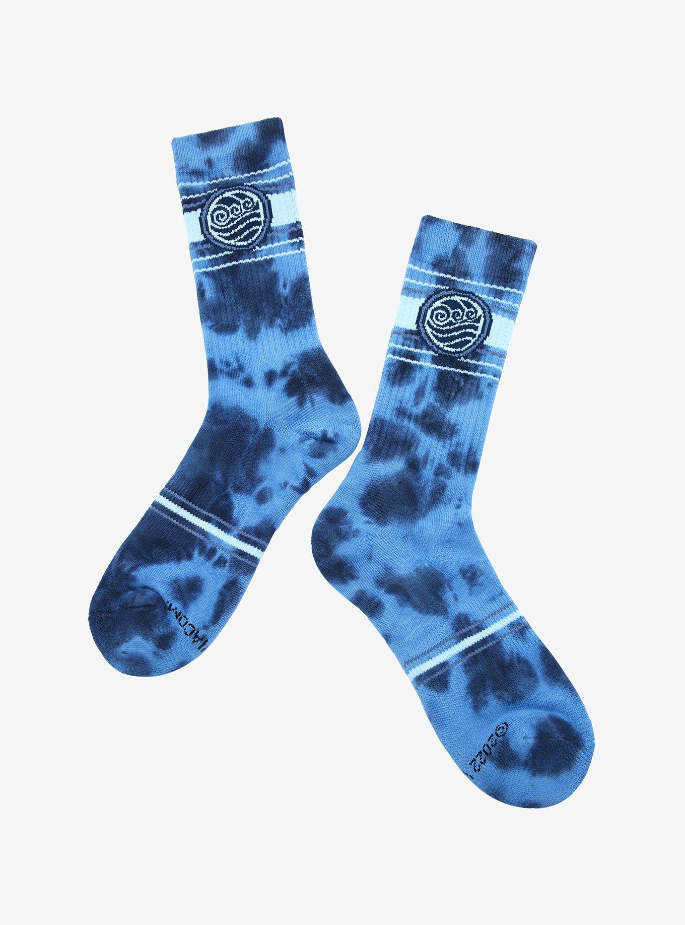 Avatar: The Last Airbender Waterbending Symbol Tie-Dye Crew Socks - BoxLunch Exclusive, , hi-res