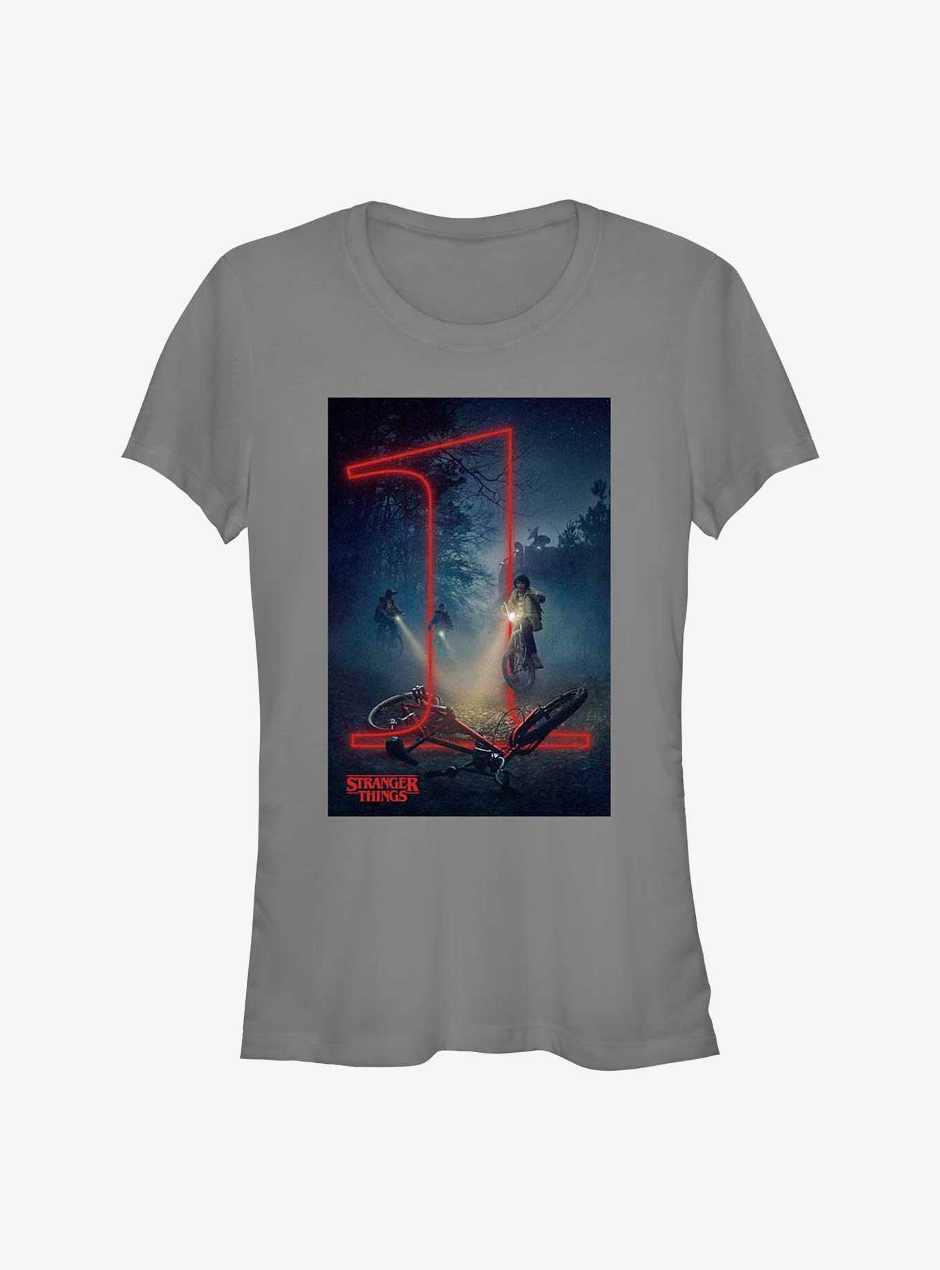 Stranger Things Season 1 Poster Girl's T-Shirt, CHARCOAL, hi-res