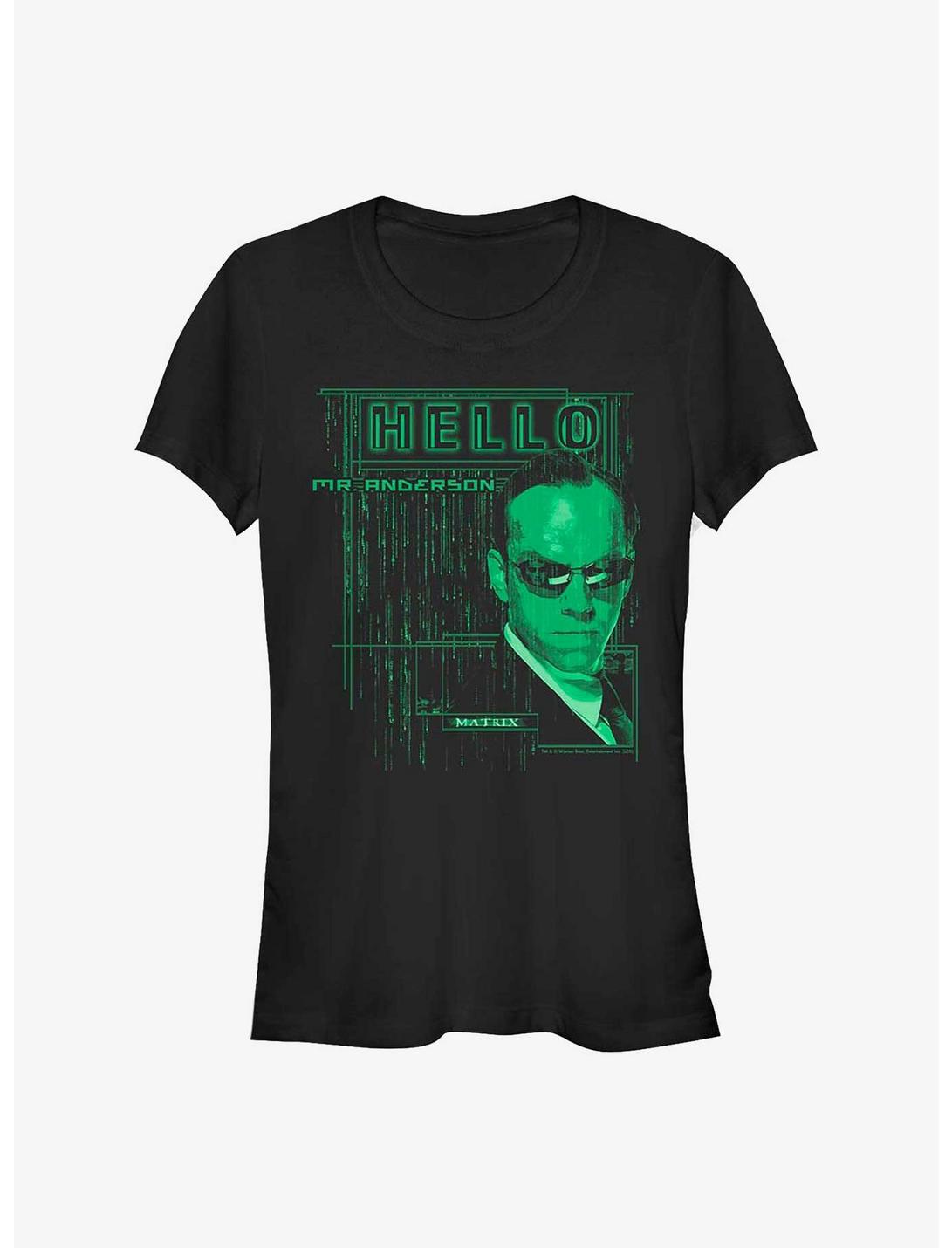 The Matrix Agent Smith Hello Girls T-Shirt, BLACK, hi-res