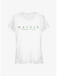 The Matrix Matrix Four Logo Girls T-Shirt, WHITE, hi-res