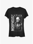 The Matrix Morpheus Hero Shot Girls T-Shirt, BLACK, hi-res