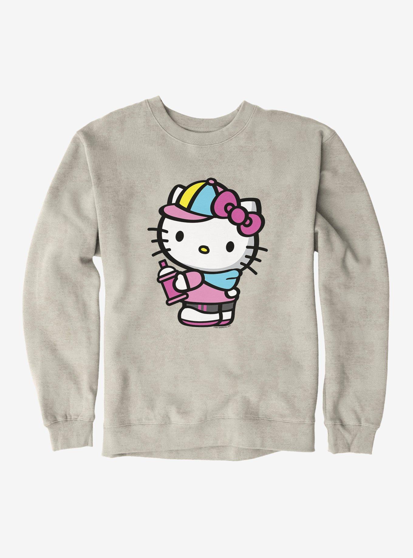 Hello Kitty Spray Can Side  Sweatshirt, OATMEAL HEATHER, hi-res
