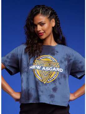 Her Universe Marvel Thor: Love And Thunder New Asgard Blue Wash Girls Crop T-Shirt, , hi-res