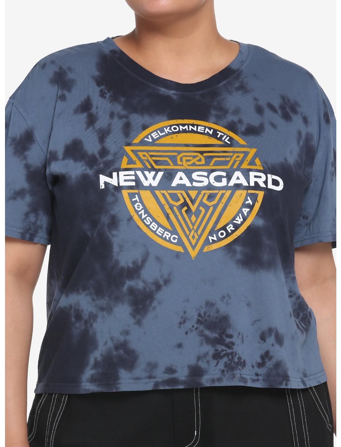 Her Universe Marvel Thor: Love And Thunder New Asgard Blue Wash Girls Crop T-Shirt Plus Size, MULTI, hi-res