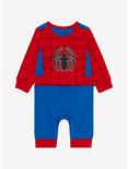 Marvel Spider-Man Spidey Outfit Infant One-Piece - BoxLunch Exclusive, RED, hi-res