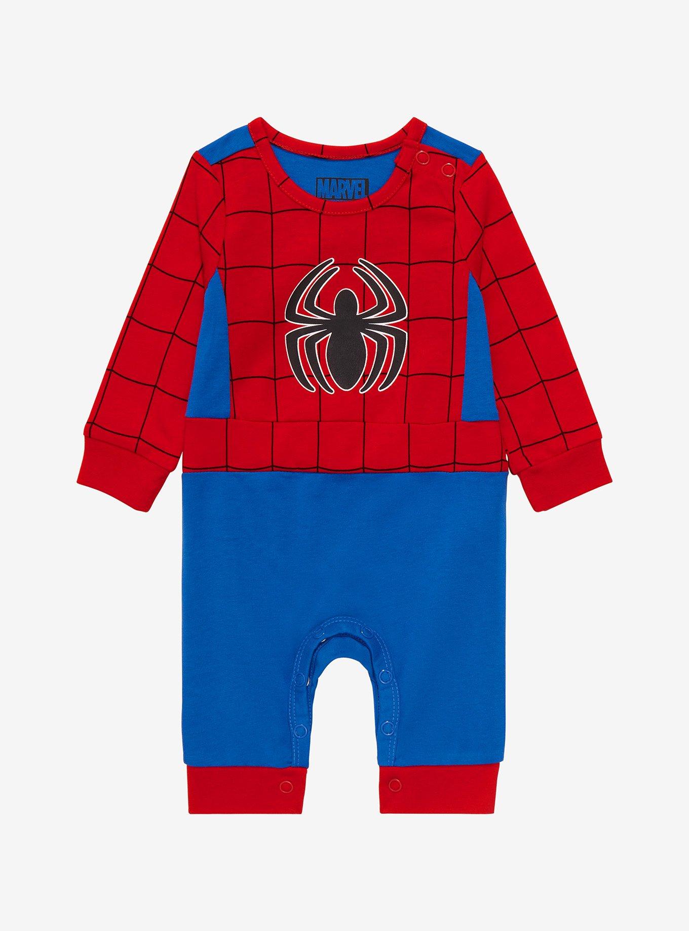 Marvel Spider-Man Spidey Outfit Infant One-Piece - BoxLunch Exclusive, RED, hi-res