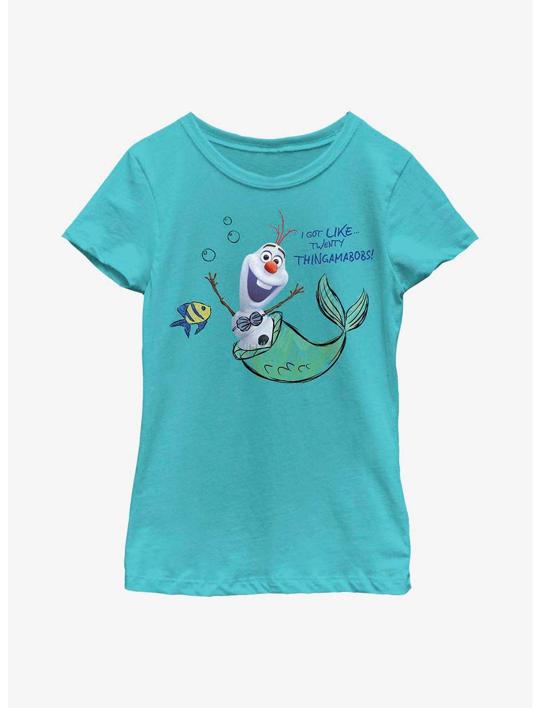 Disney Olaf Presents Ariel Mermaid Outfit Youth Girls T-Shirt, TAHI BLUE, hi-res