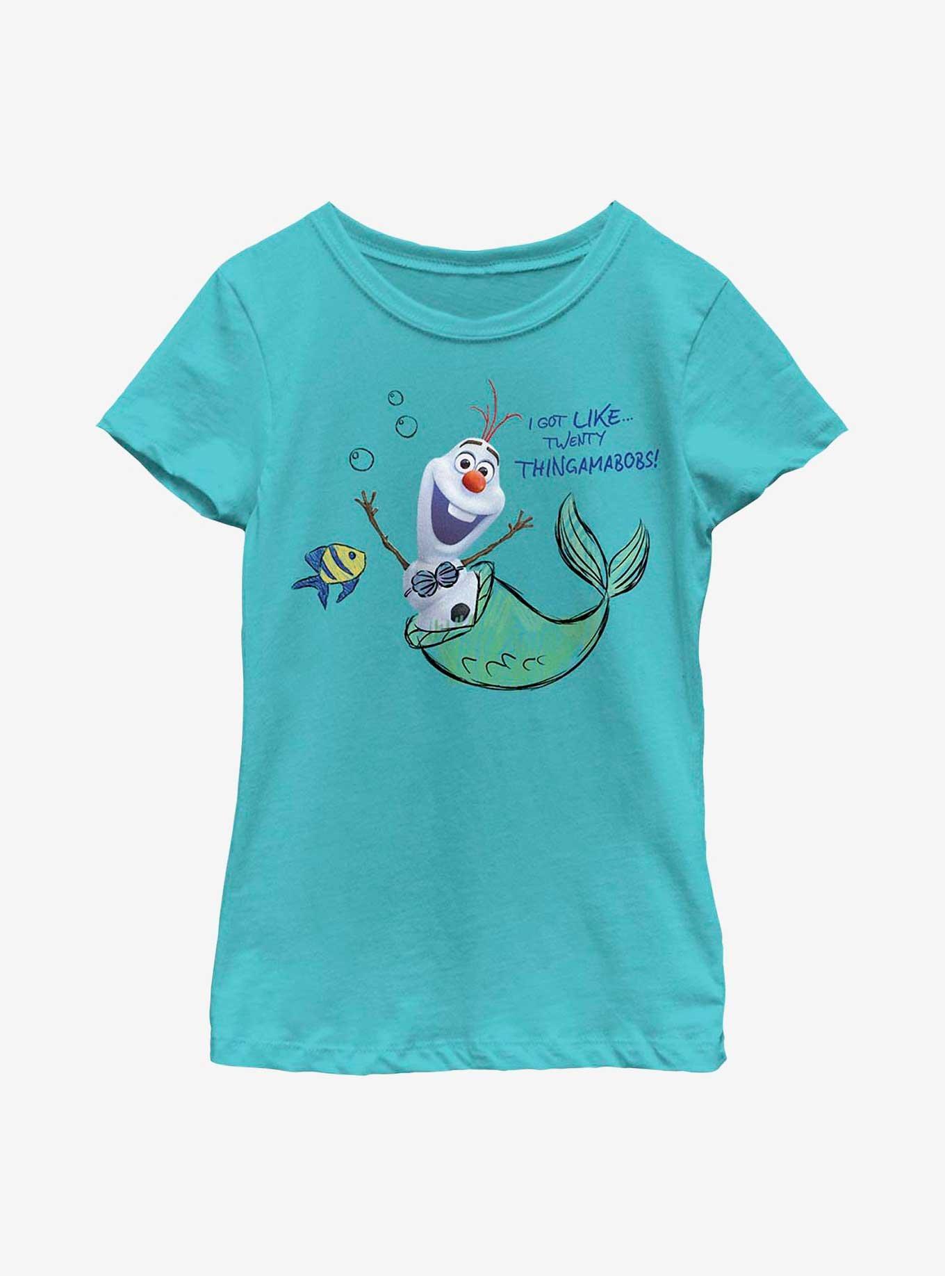 Disney Olaf Presents Ariel Mermaid Outfit Youth Girls T-Shirt, TAHI BLUE, hi-res