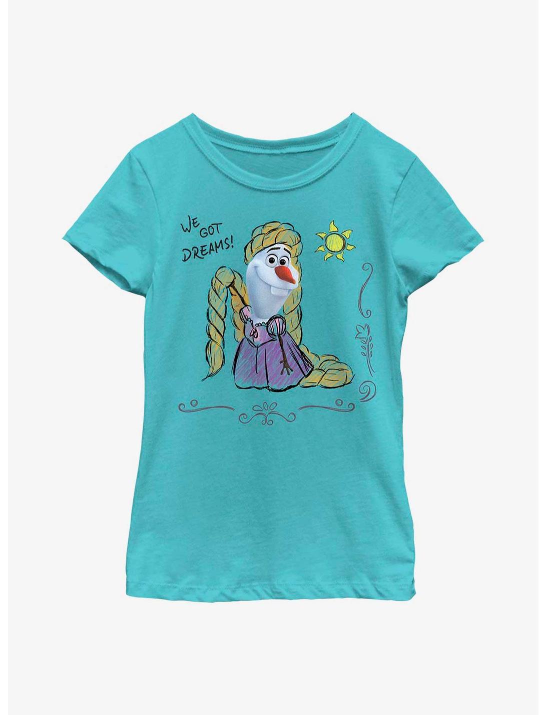 Disney Olaf Presents Rapunzel Outfit Youth Girls T-Shirt, TAHI BLUE, hi-res