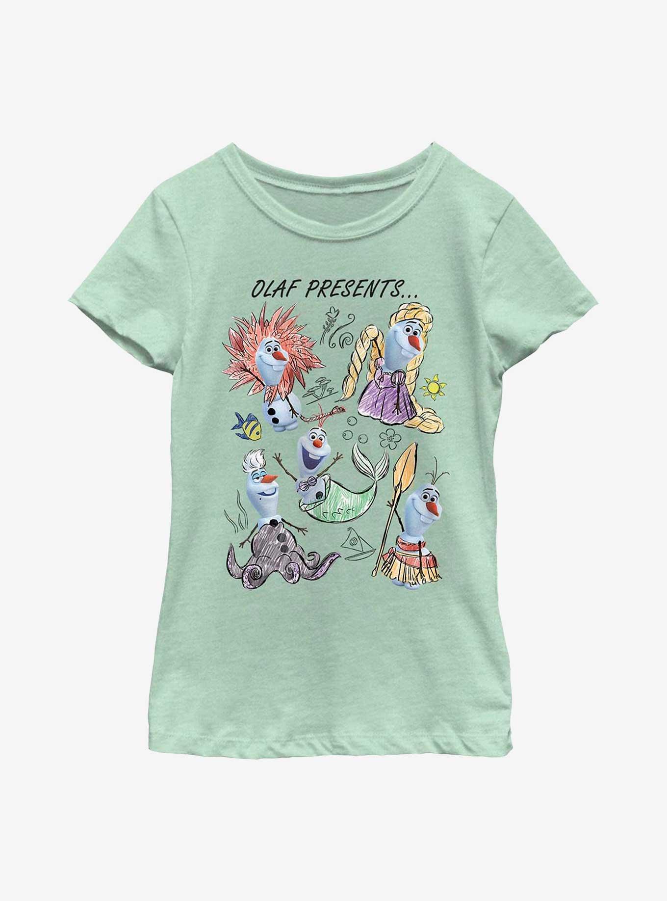 Disney Olaf Presents Olaf Outfits Youth Girls T-Shirt, MINT, hi-res