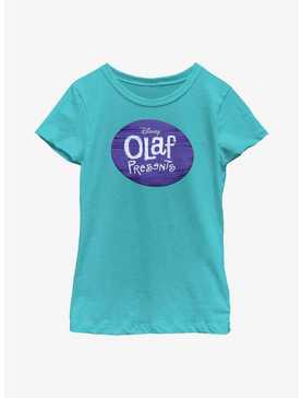 Disney Olaf Presents Logo Youth Girls T-Shirt, TAHI BLUE, hi-res