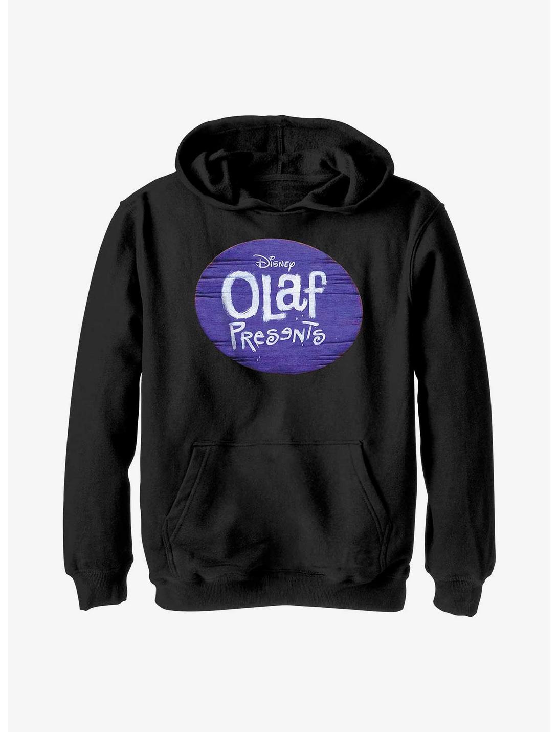 Disney Olaf Presents Logo Youth Hoodie, BLACK, hi-res