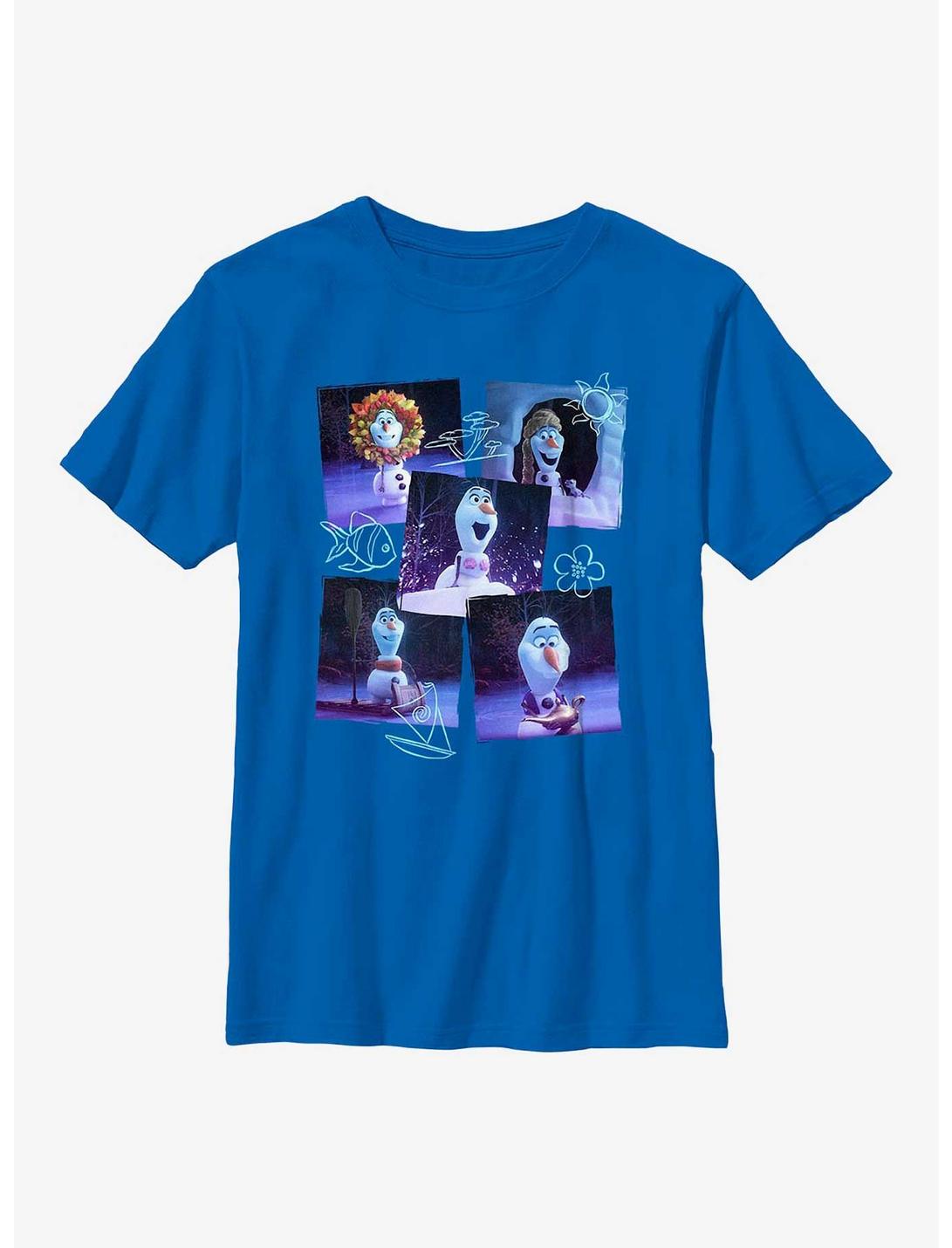 Disney Olaf Presents Frame Box Up Youth T-Shirt, ROYAL, hi-res