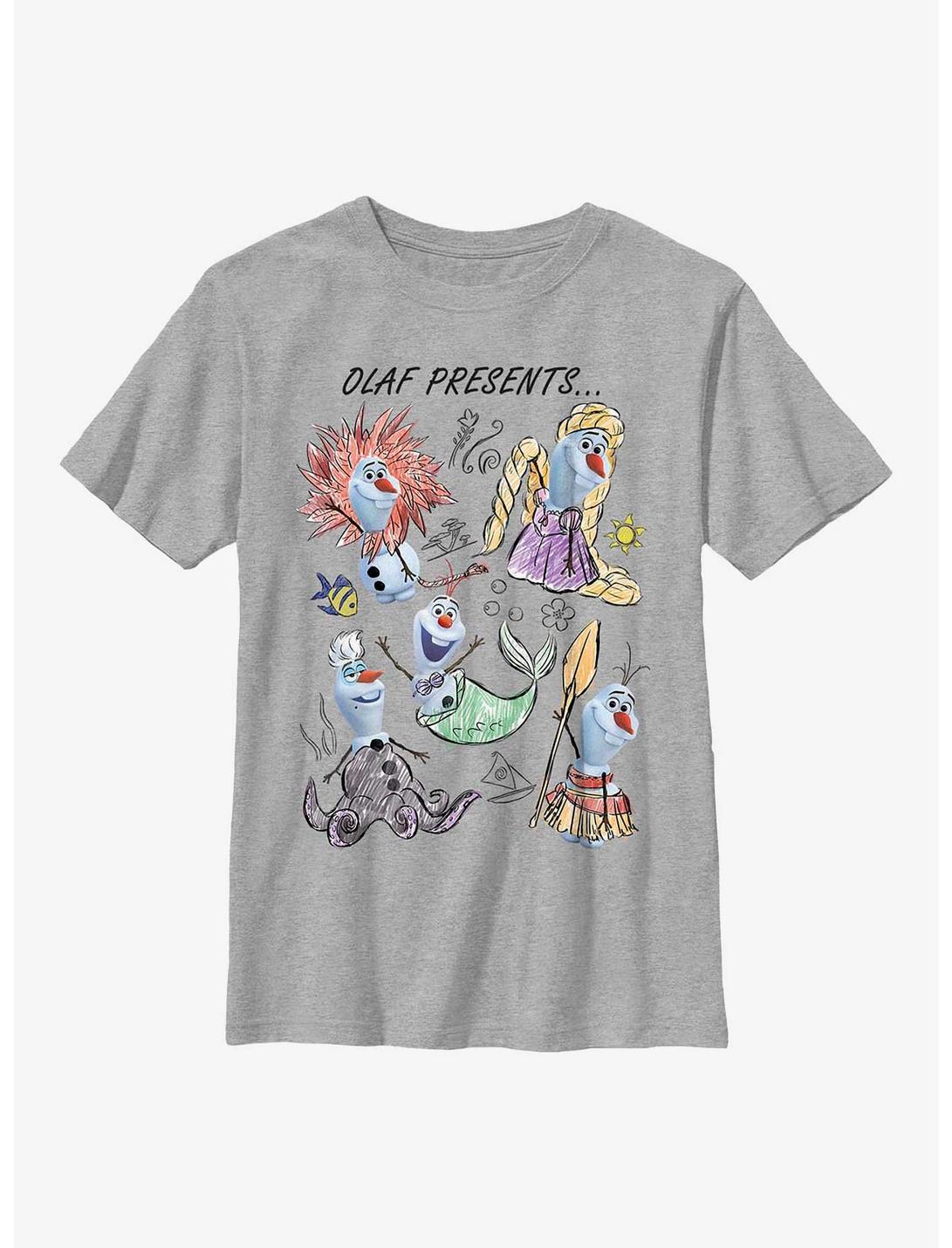 veiligheid vloot een vergoeding Disney Olaf Presents Olaf Outfits Youth T-Shirt - GREY | BoxLunch