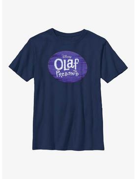 Disney Olaf Presents Logo Youth T-Shirt, NAVY, hi-res