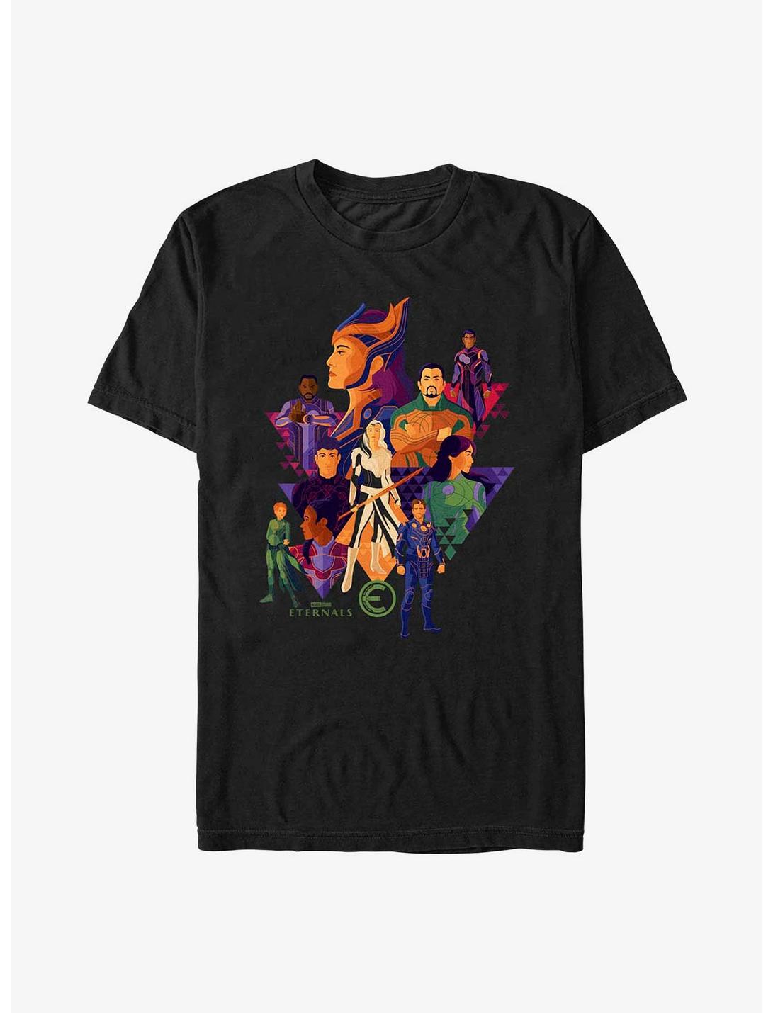 Marvel Eternals Triangle Group Poster T-Shirt, BLACK, hi-res